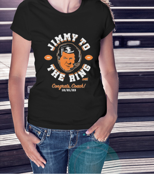 JIMMY TO THE RING CONGRATS COACH 10/21/23 FOOTBALL DESIGN SACK T-Shirt