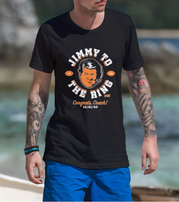 JIMMY TO THE RING CONGRATS COACH 10/21/23 FOOTBALL DESIGN SACK T-Shirt