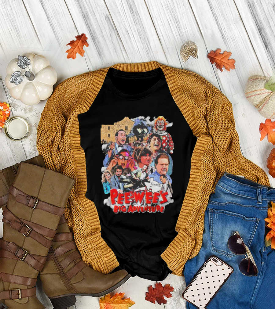 Pee Wee's Big Adventure Vintage Paul Reubens Texas Collage T-Shirt