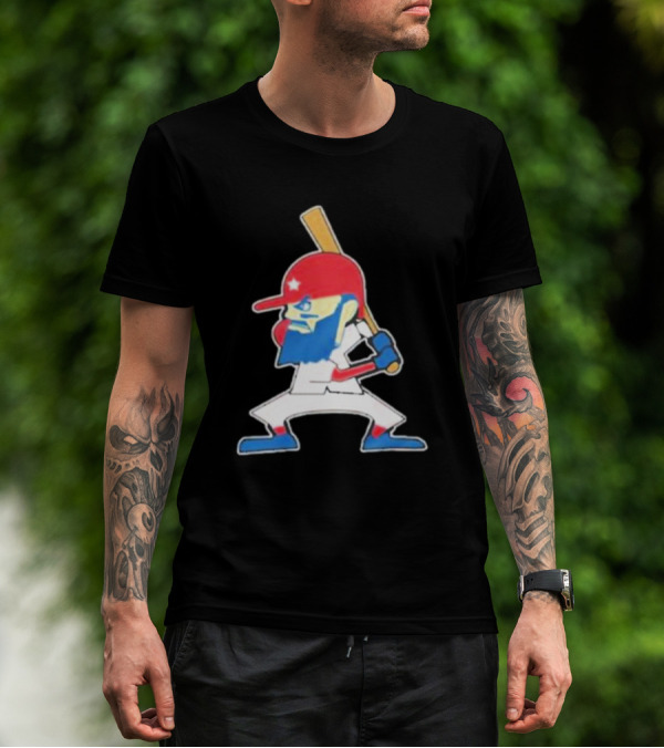 Fighting Phil Baseball Character Retro Cartoon T-Shirt