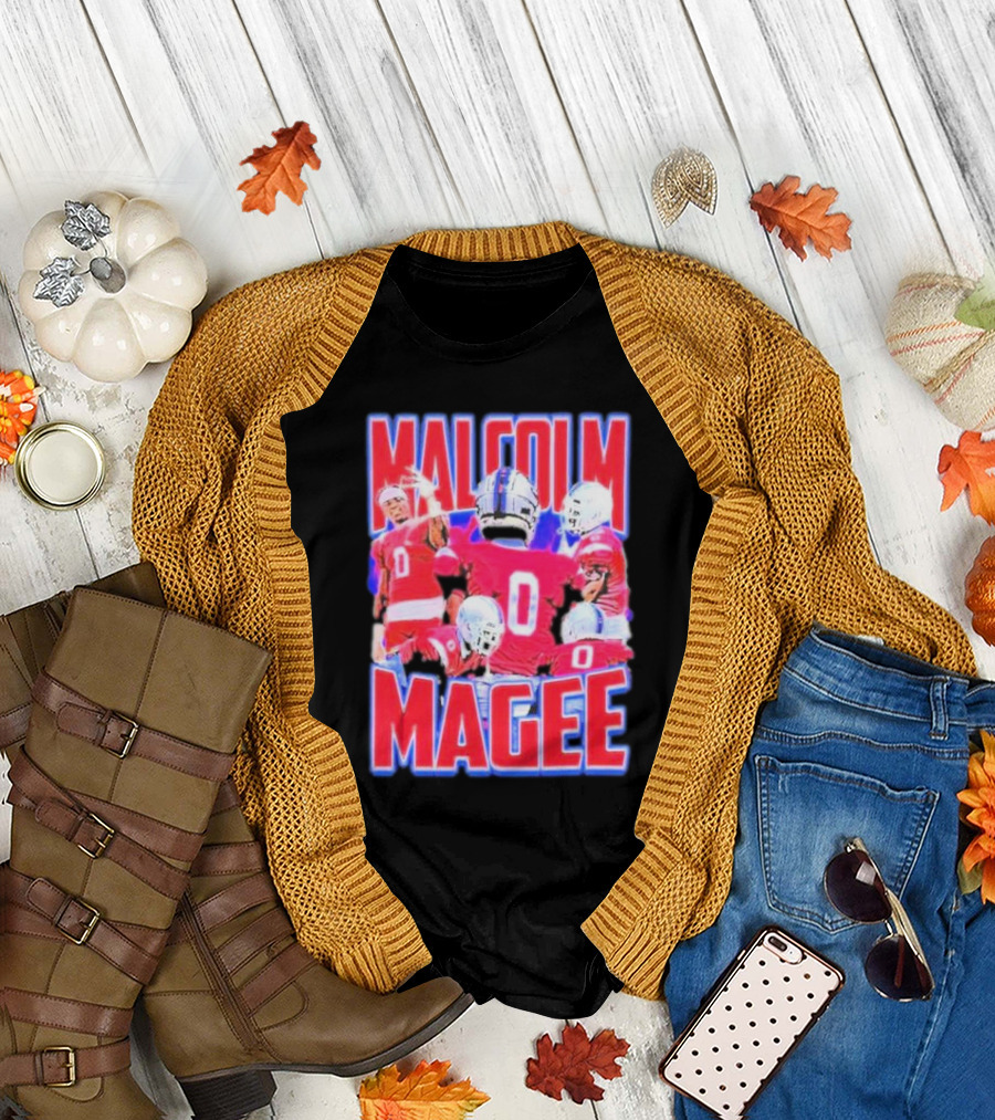 MALCOLM MAGEE FOOTBALL NUMBER 0 RED JERSEY COLLAGE T-Shirt