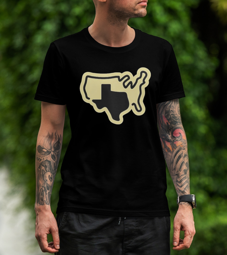 Tan Grand Texas State Silhouette Map USA Shape T-Shirt
