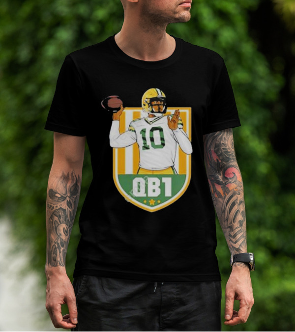 Cheeseheadtv QB1 Green And Gold Football Number 10 T-Shirt