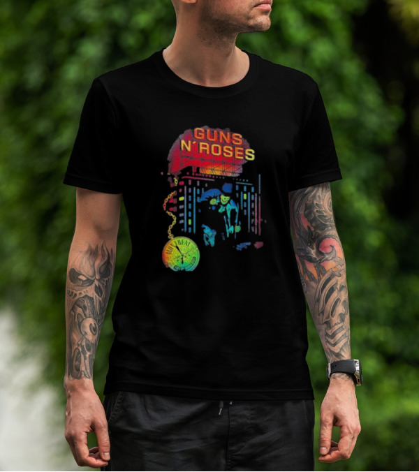 Guns N’ Roses Montreal Reflective Pocket Watch Buildings T-Shirt