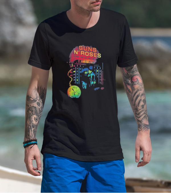 Guns N’ Roses Montreal Reflective Pocket Watch Buildings T-Shirt