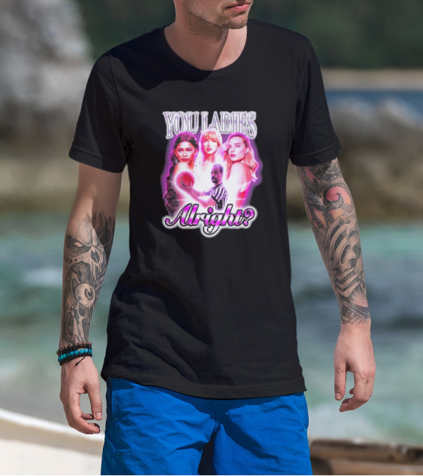 You Ladies Alright With Basketball And Pink Glow T-Shirt