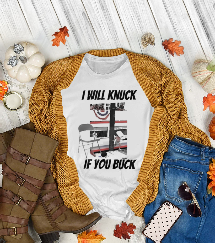 I Will Knuck If You Buck Montgomery River Boat Chair Scene T-Shirt
