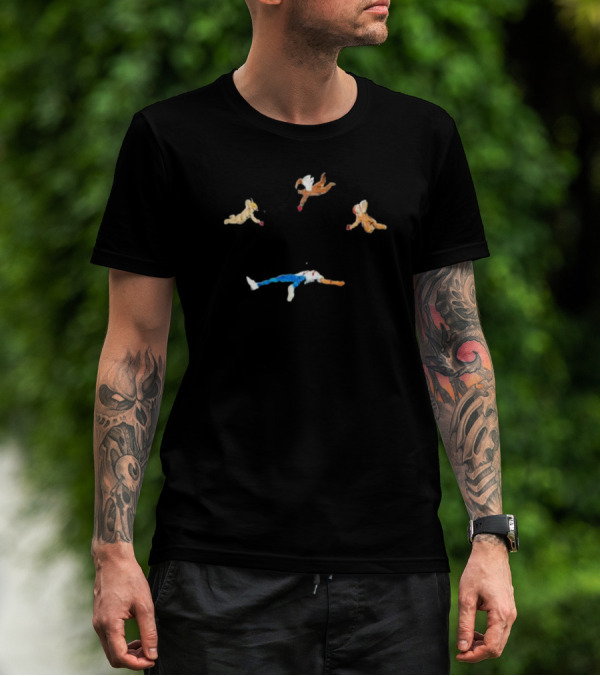 Too Much Love Cupid Shooting Heart To Man Surrounded By Flying Cupids T-Shirt