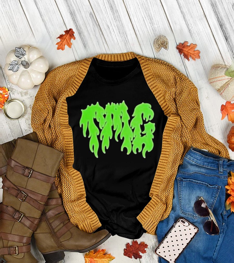 Slime TMG Drippy Neon Green Flame T-Shirt