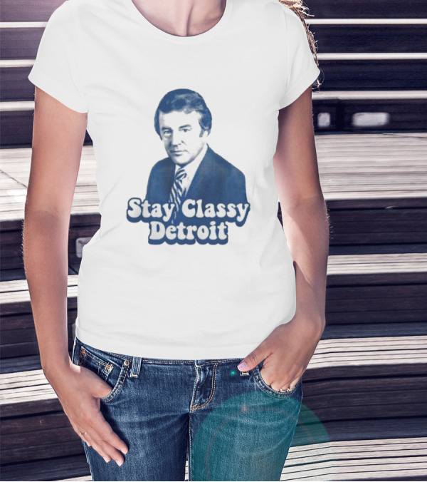 Stay Classy Detroit Vintage Bill Bonds Image T-Shirt