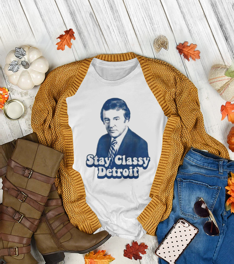 Stay Classy Detroit Vintage Bill Bonds Image T-Shirt