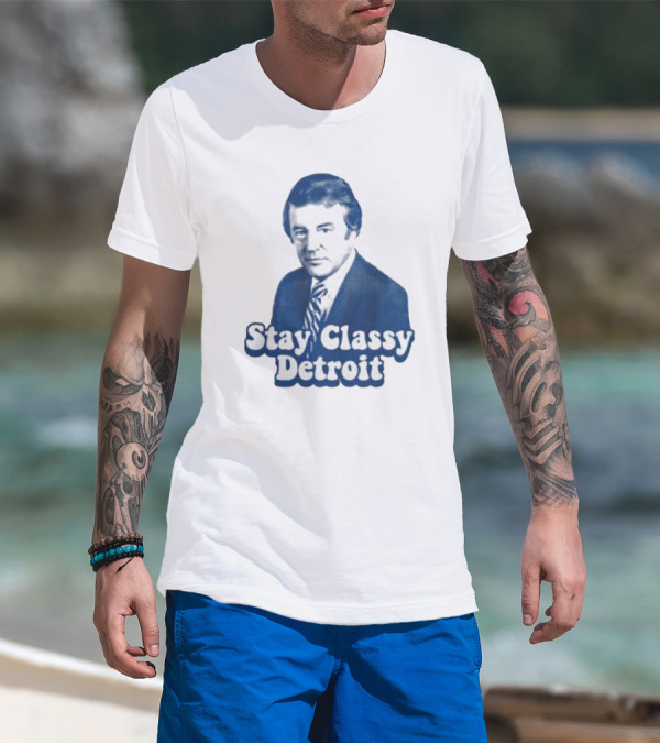Stay Classy Detroit Vintage Bill Bonds Image T-Shirt