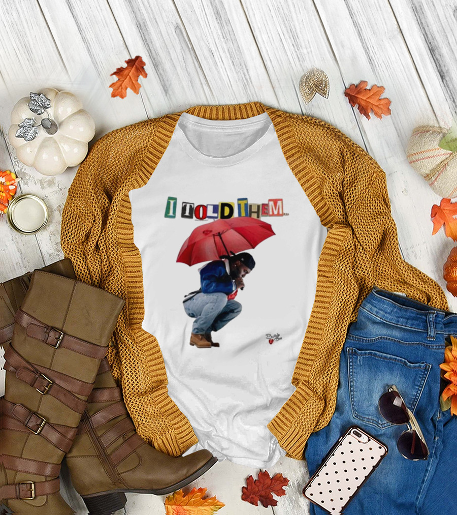 Reexreemz I Told Them Burna Boy Red Umbrella Crouching T-Shirt