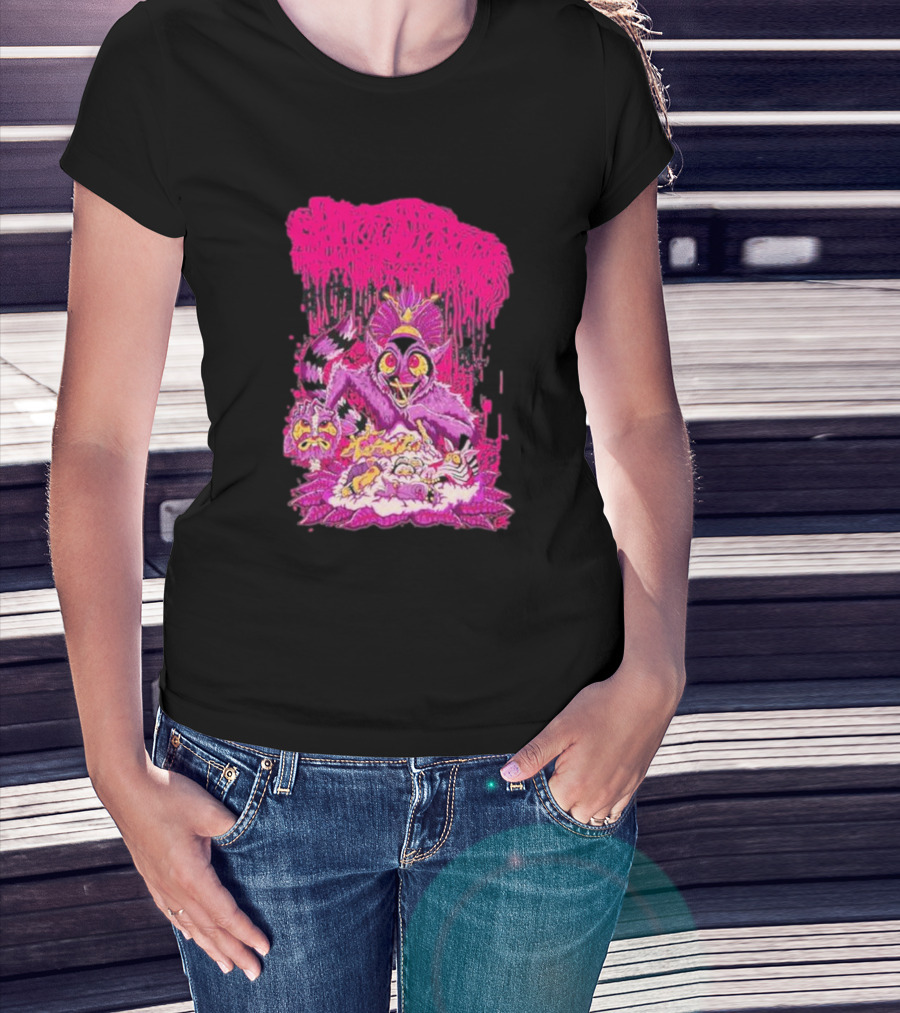 Sanguisugabogg Madagascar Lemur Creature In Psychedelic Pink With Dripping Effect T-Shirt