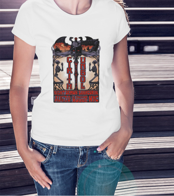 Cirith Ungol Night Demon Sanhedrin Aug 20 Le Poisson Rouge NYC T-Shirt