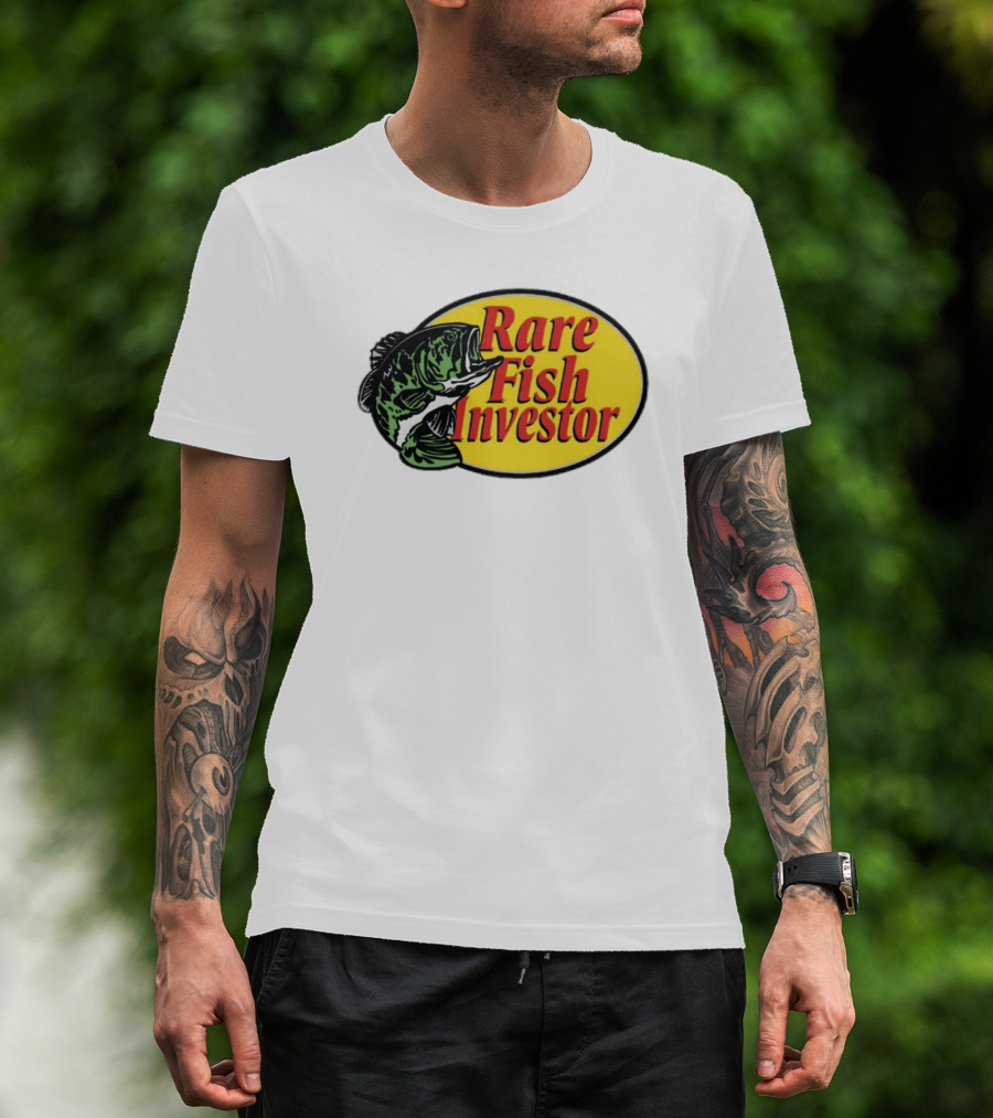 Rare Fish Investor Yellow Oval Emblem With Bass T-Shirt
