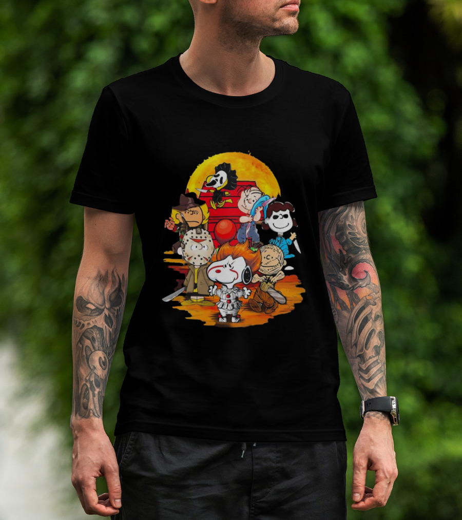 Snoopy Peanuts Horror Characters Halloween Moon T-Shirt