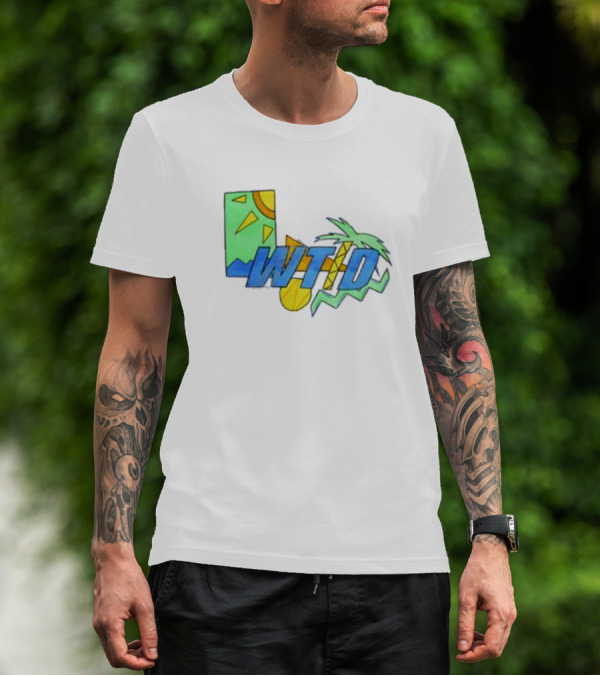 WTID 90s Retro Tropical Sun Palm T-Shirt
