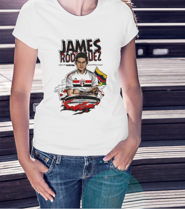 James Rodriguez Sao Paulo Football Colombia Flag T-Shirt