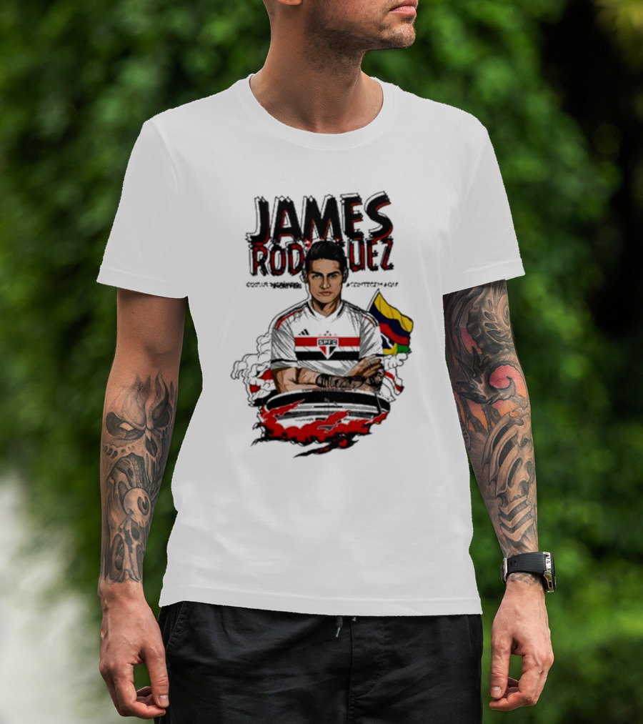 James Rodriguez Sao Paulo Football Colombia Flag T-Shirt