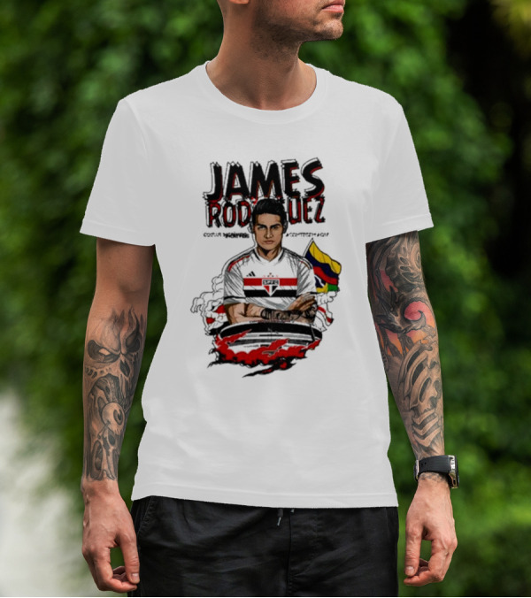 James Rodriguez Sao Paulo Football Colombia Flag T-Shirt