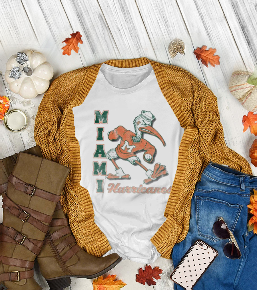 Miami Hurricanes Vintage Ibis Mascot Phase Out '47 Franklin T-Shirt