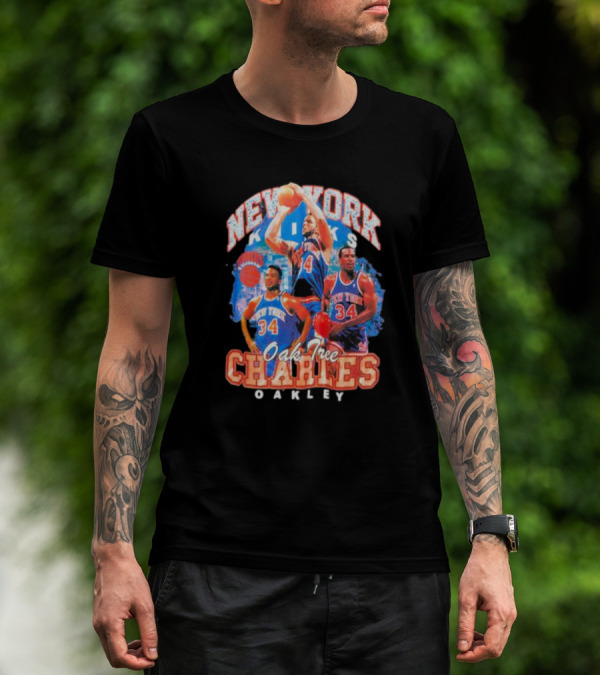 New York Knicks Charles Oakley Oak Tree Basketball Legends 34 T-Shirt