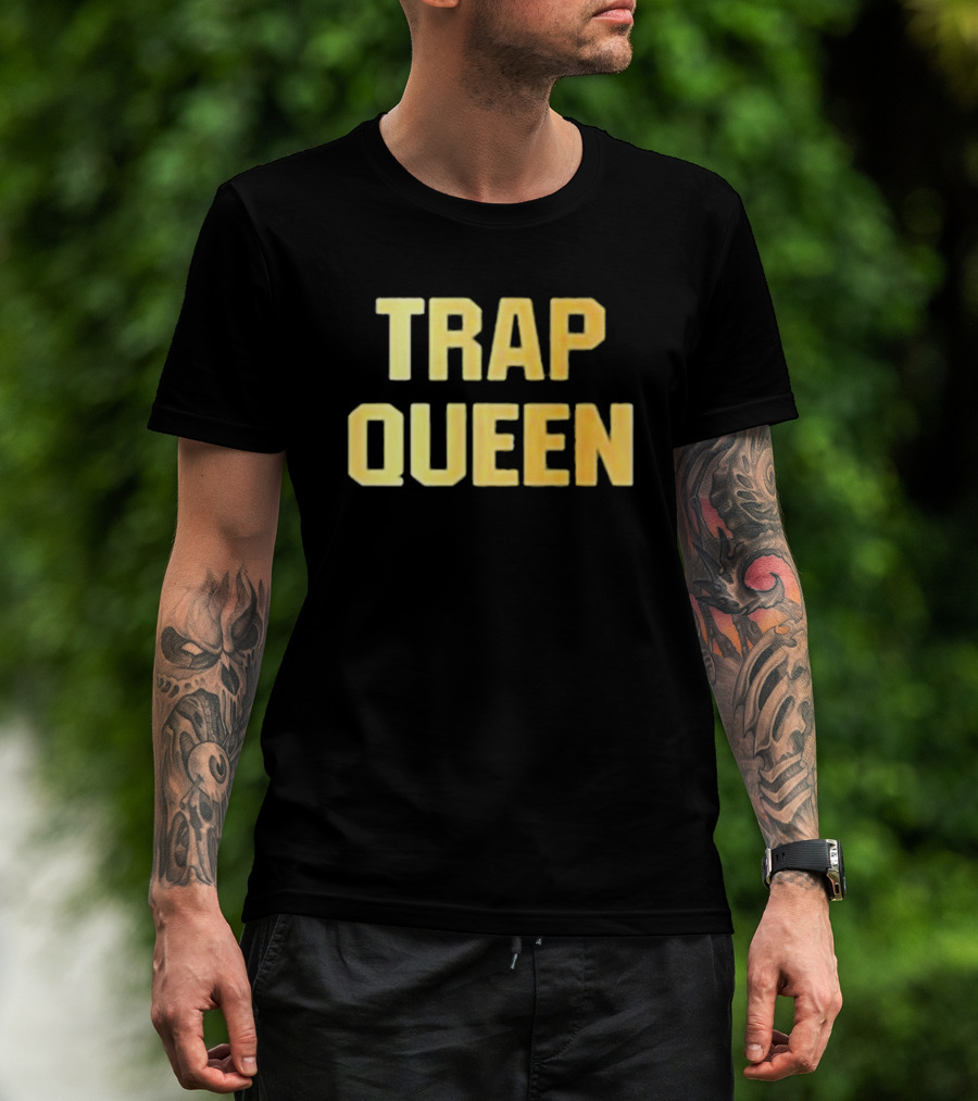 Graeme Barrett Trap Queen Bold Gold Text T-Shirt