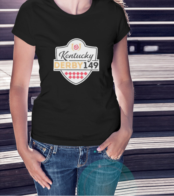 Kentucky Derby 149 Shield Logo Store 47 Black Premier Franklin T-Shirt