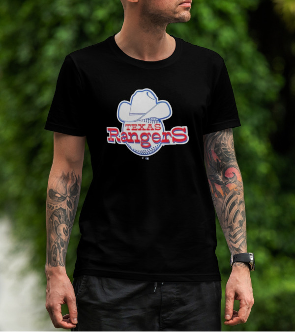 Texas Rangers Cooperstown Collection Cowboy Hat Baseball T-Shirt