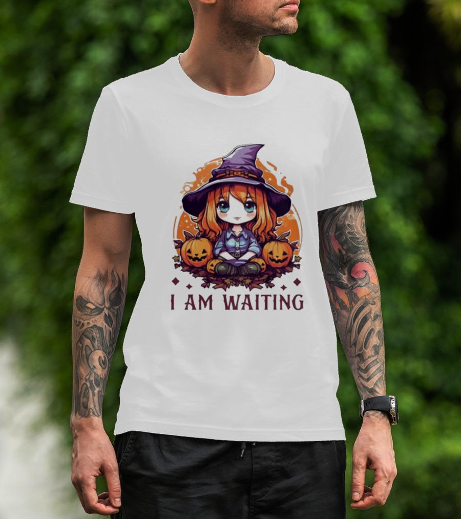 Chibi Witch I Am Waiting Pumpkins T-Shirt