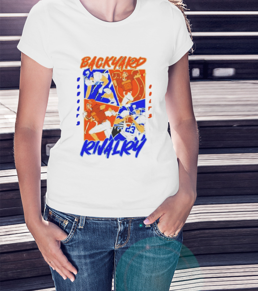Backyard Rivalry Bobcats Colts Football Game Day Matchup T-Shirt
