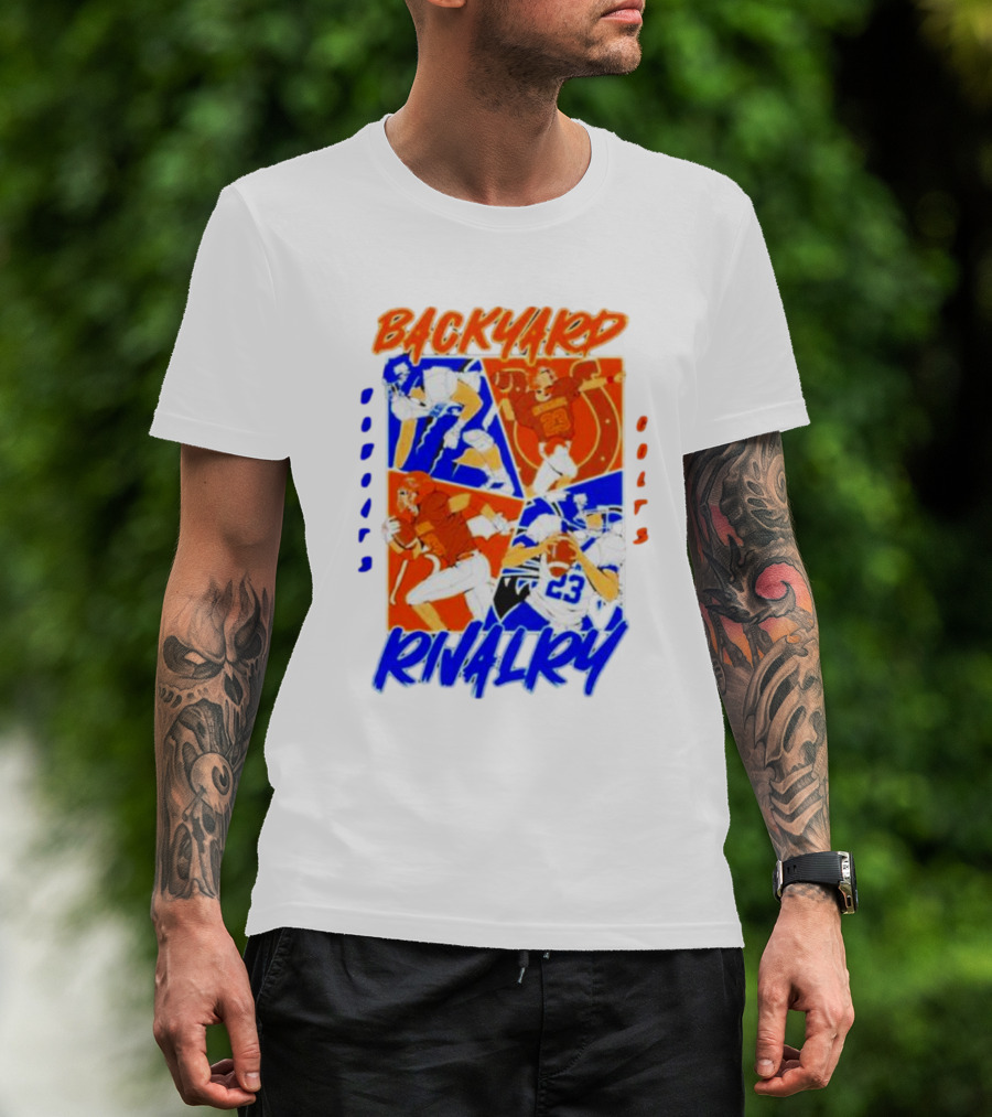 Backyard Rivalry Bobcats Colts Football Game Day Matchup T-Shirt
