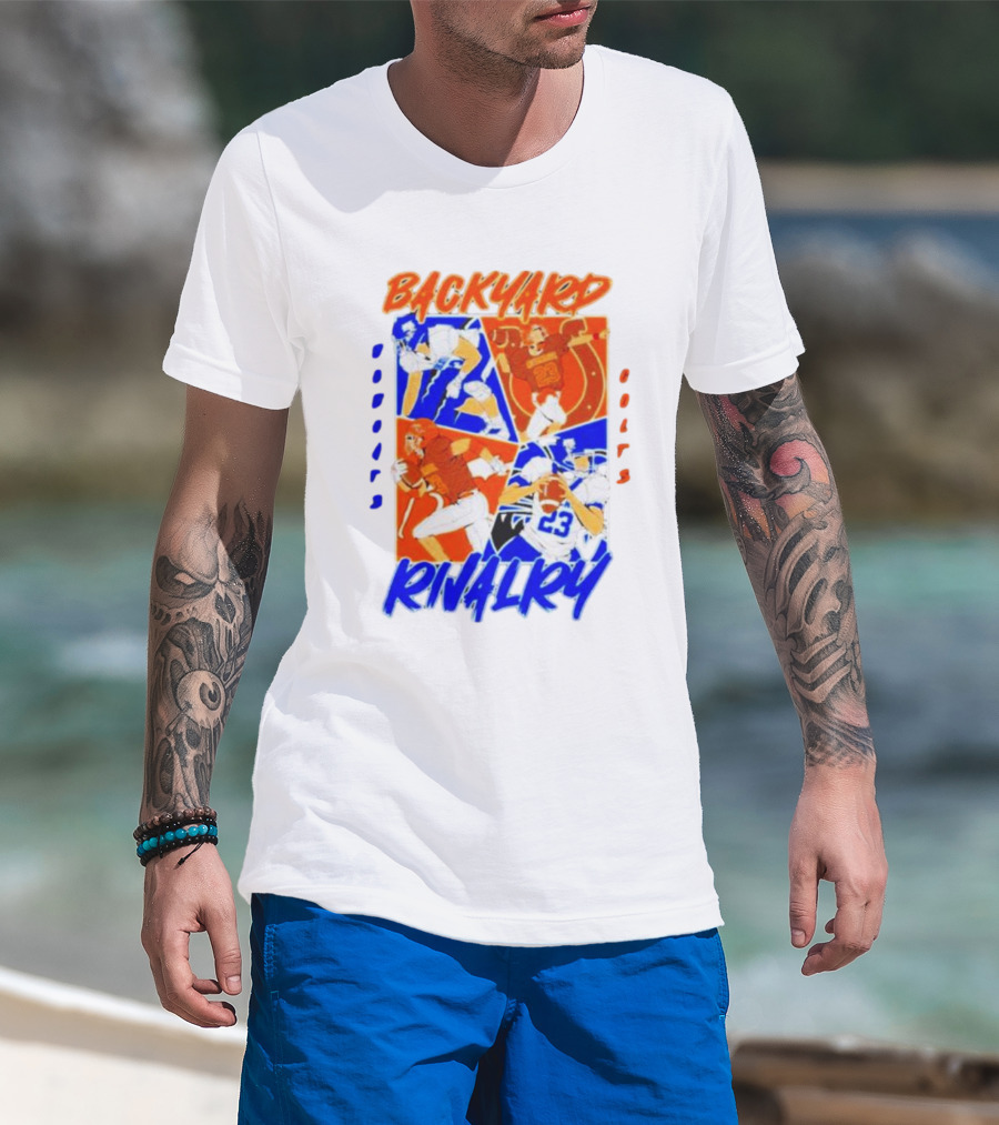 Backyard Rivalry Bobcats Colts Football Game Day Matchup T-Shirt