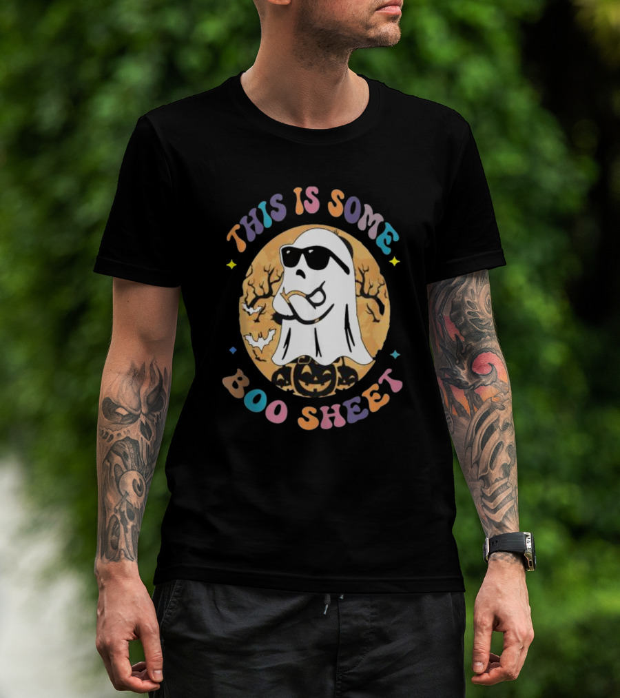 This Is Some Boo Sheet Ghost With Sunglasses And Pumpkins Halloween T-Shirt