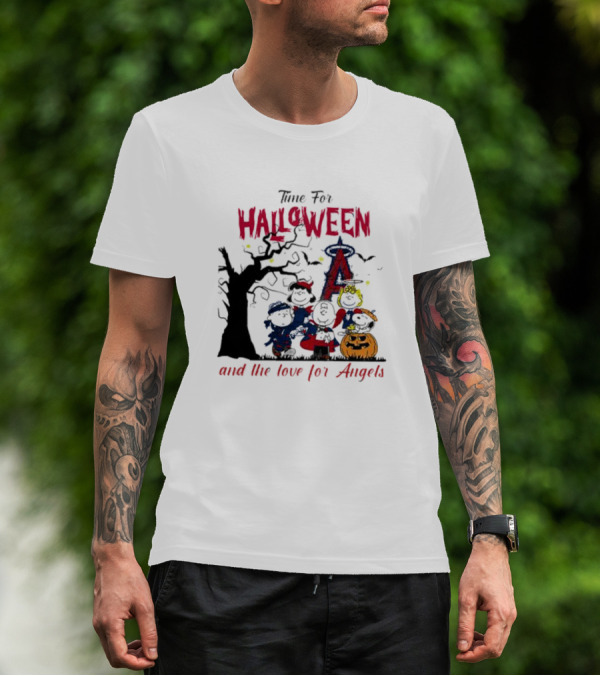 Time For Halloween And The Love For Angels With Festive Costumes And Jack-o'-Lantern T-Shirt