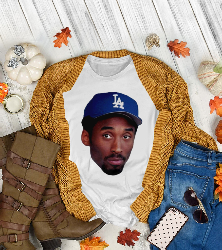 Kobe Bryant in LA Dodgers Hat T-Shirt