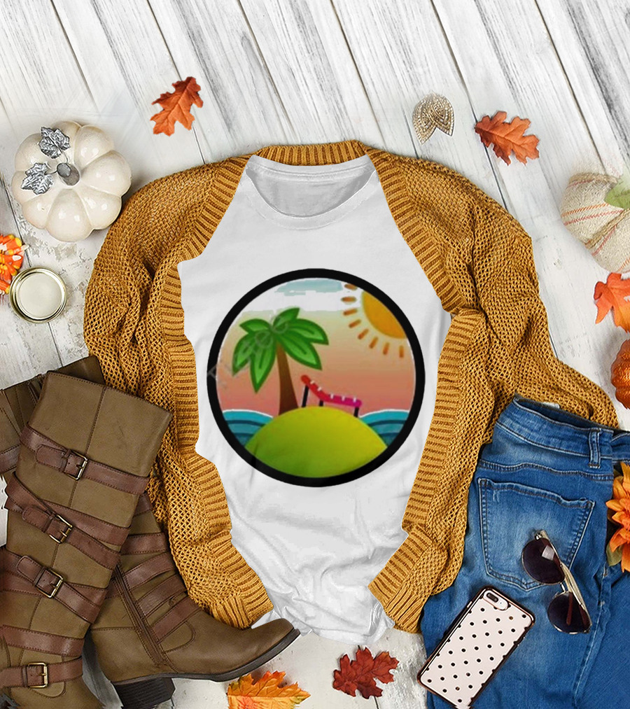 Tanstack Just Relax in Color Sunny Beach Island with Palm Tree and Lounge Chair T-Shirt