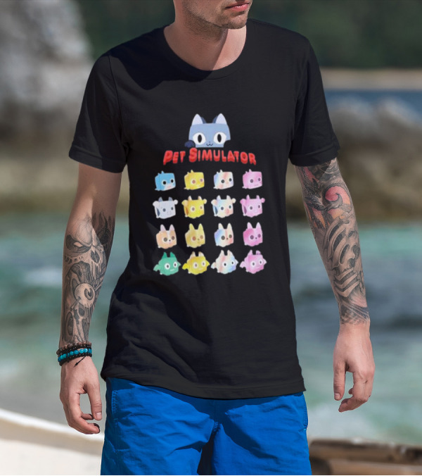 Alex Tanooki Pet Simulator Cute Colorful Kitty 16 Collection T-Shirt