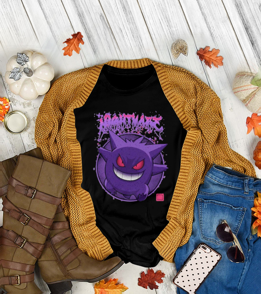Pokemon Gengar Nightmare Purple Grinning Smirk T-Shirt