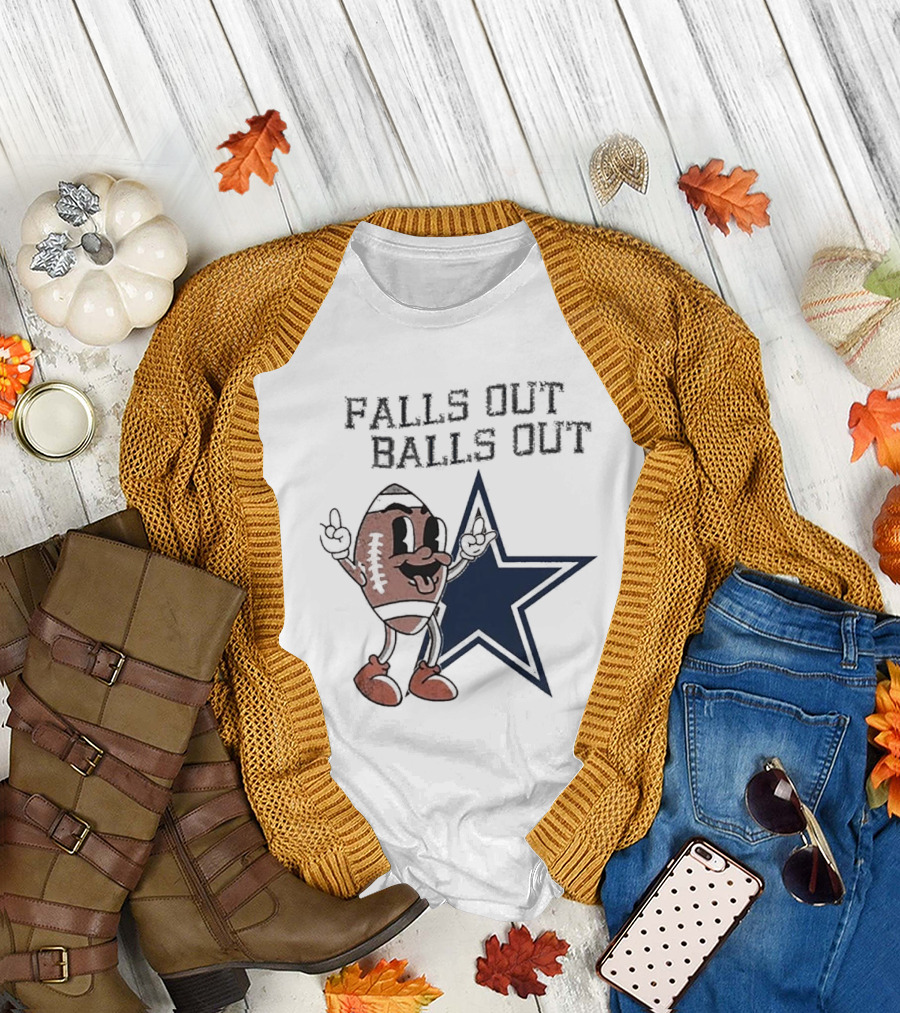 Falls Out Balls Out Football Star T-Shirt