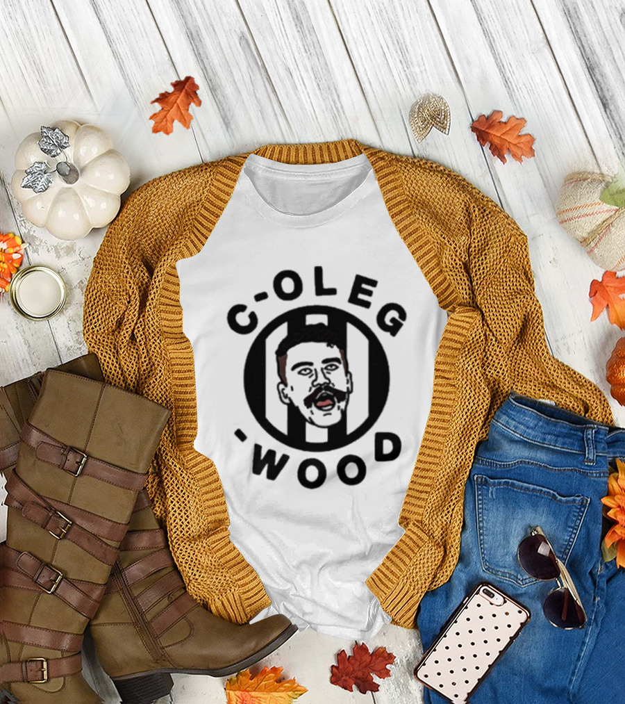 C-Oleg-Wood Cartoon Face Circle Football T-Shirt