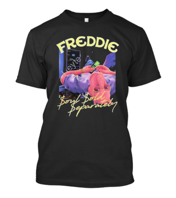 Freddie Soul Sold Separately Retro Style With Relaxed Figure Holding Phone T-Shirt