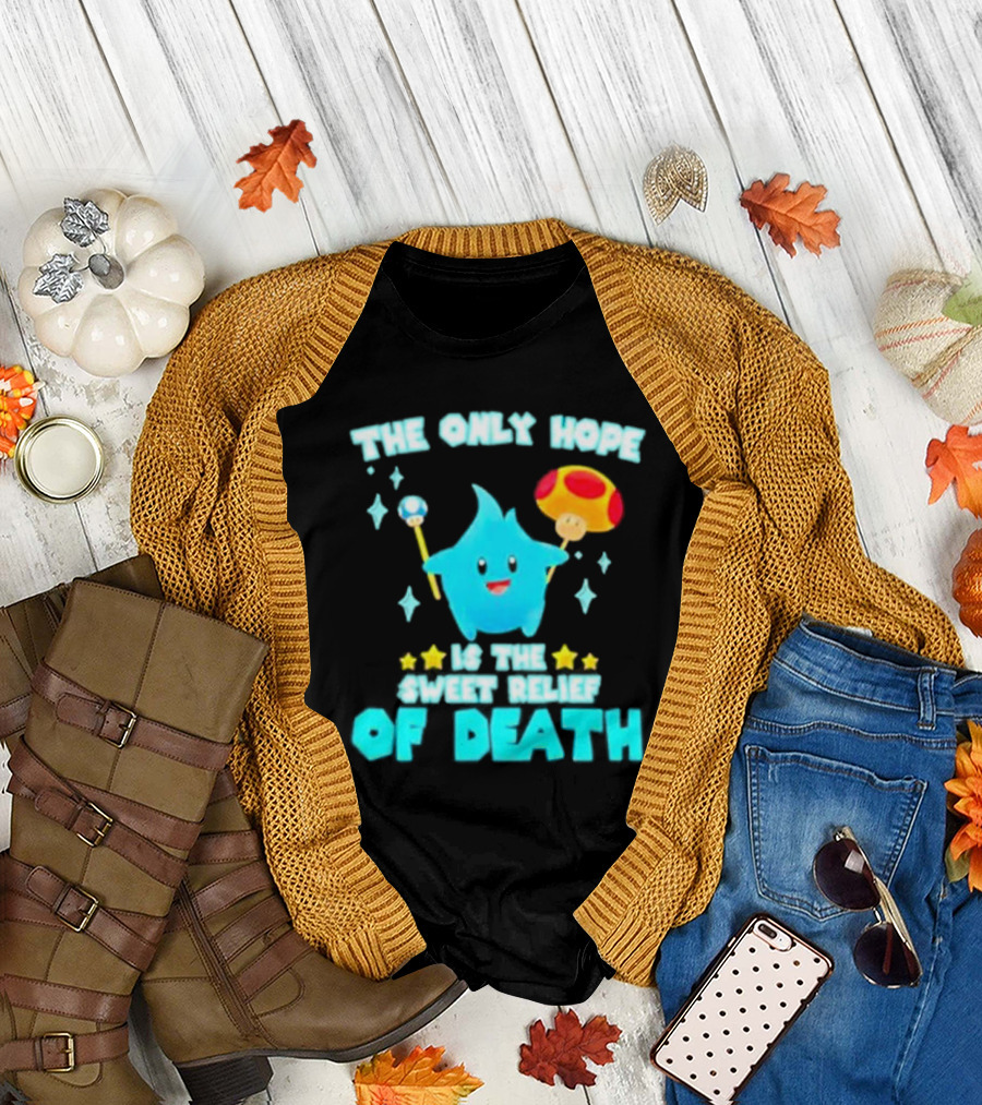 Lumalee Blue The Only Hope Is The Sweet Relief Of Death Starry Wand Mushroom T-Shirt