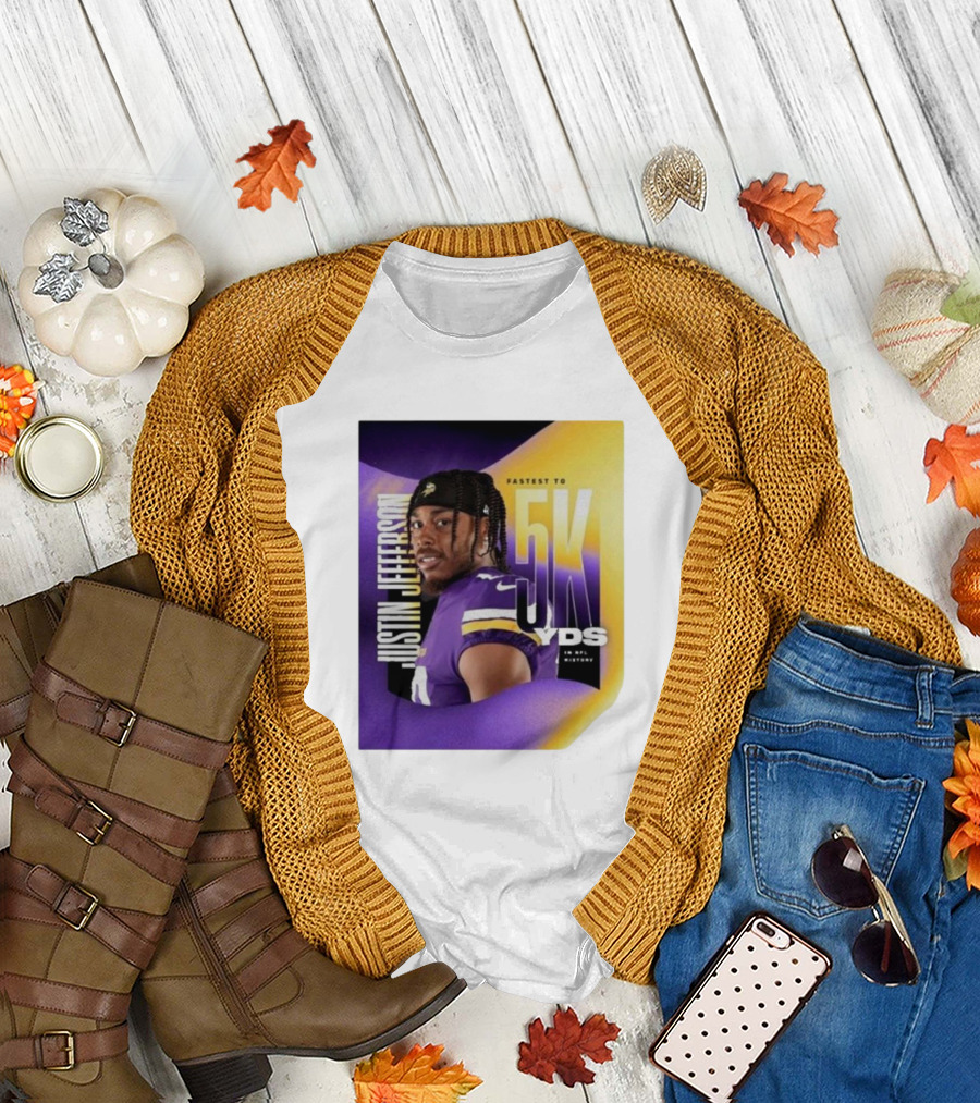 JUSTIN JEFFERSON FASTEST TO 5K YDS IN NFL HISTORY T-Shirt
