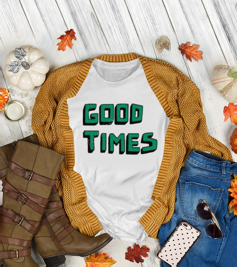 Kylie Minogue Good Times Retro Green Text T-Shirt