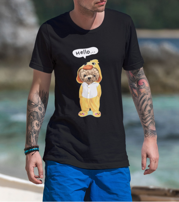 Bear Hello Duck Costume Curious Expression T-Shirt