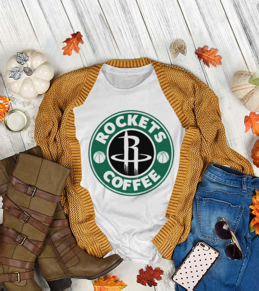 Houston Rockets Coffee Parody Logo Basketball T-Shirt