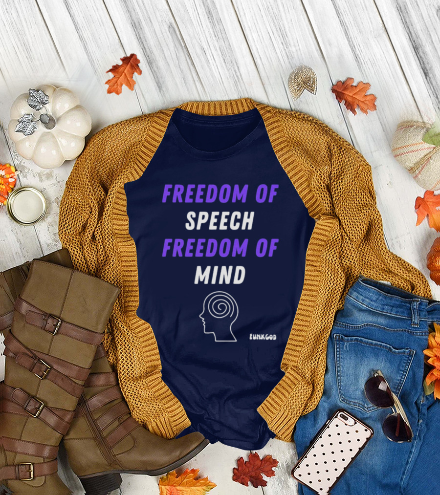FUNKGOD Freedom Of Speech Freedom Of Mind Head Outline Spiral T-Shirt