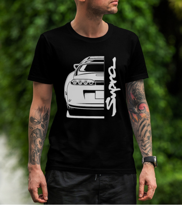 Toyota Supra Mk4 JDM Rear View Supra Text T-Shirt